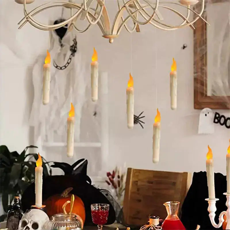 Halloween Floating Candles Set with LED for Spooky Ambiance and Decorations