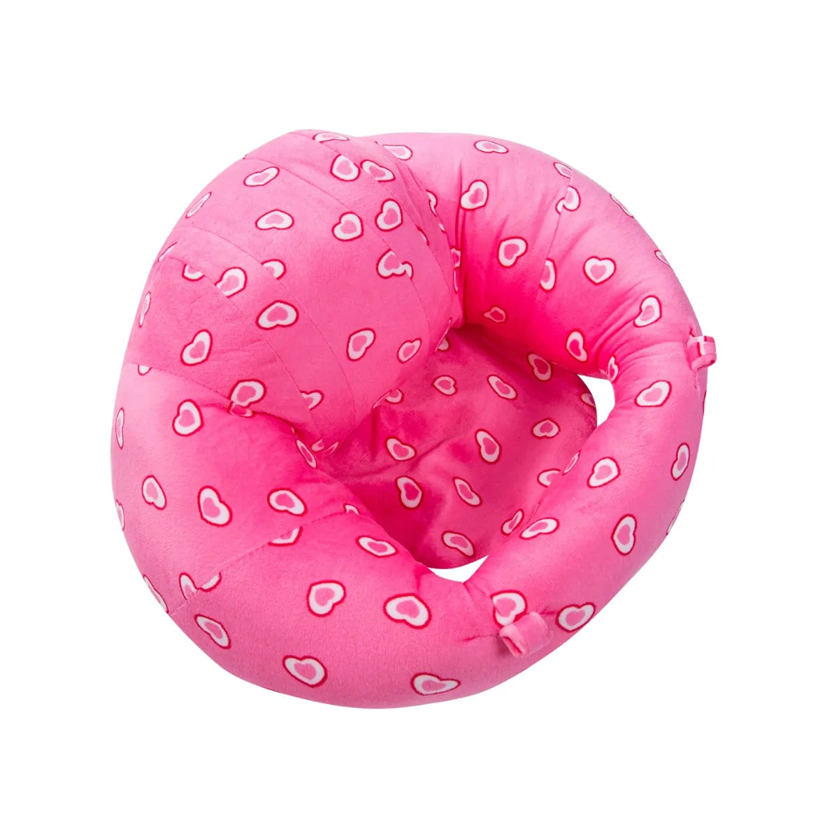 Plush Baby Support Seat, pink heart print