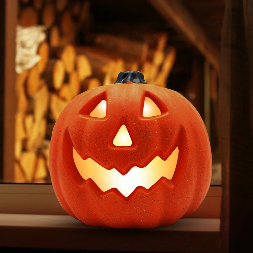 LED Pumpkin Lantern Night Light – Halloween Decor with Warm Glow