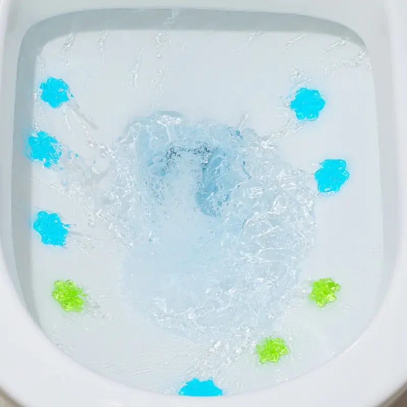 Toilet Cleaning Gels surrounding a toilet bowl