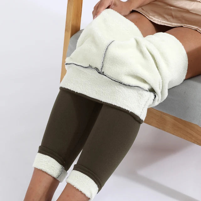 Fleece Lined Winter Thermal Leggings with Pockets - Stay Warm and Functional