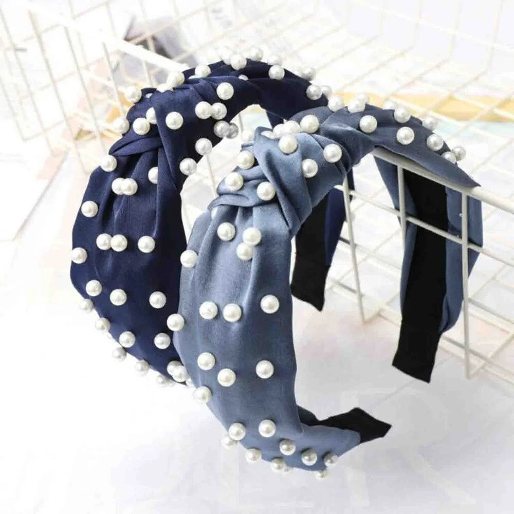 Elegant Pearl Headbands, close-up