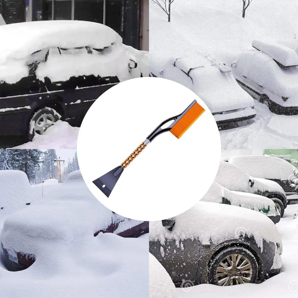 2-in-1 Snow Brush and Ice Scraper for Car Windshield - Winter Driving Essential