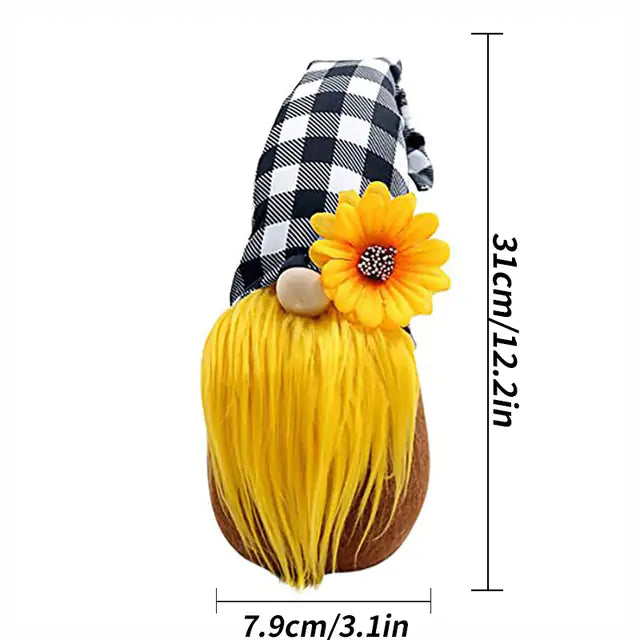 Dwarf Doll Ornaments – Gnome Pumpkin Sunflower Swedish Nisse Tomte Elf Plush for Autumn & Thanksgiving Decor