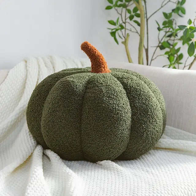 Stuffed Pumpkin Throw Pillow - Adorable Fall Decor