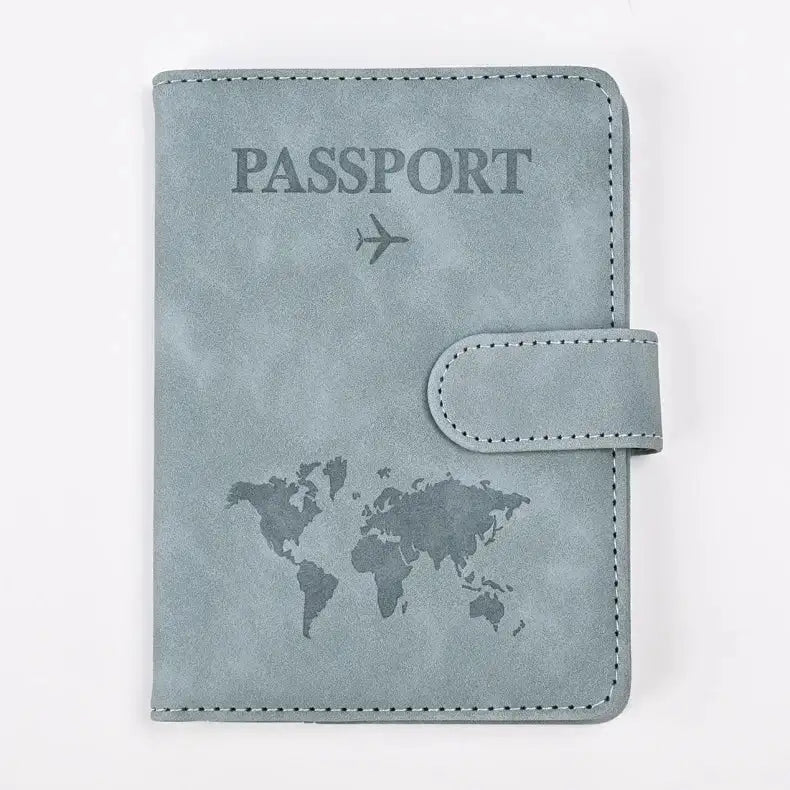Leather Passport Holder, light gray