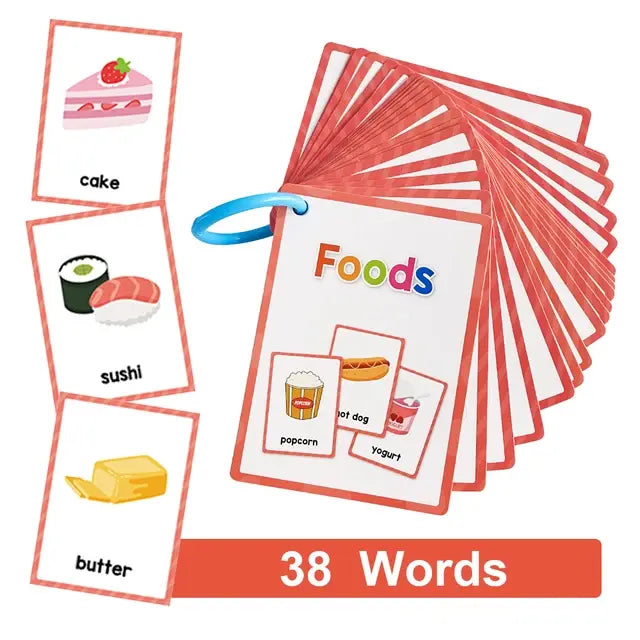 Montessori Kids English Words Learning Flashcards for Early Education