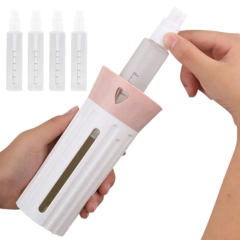 Travel Toiletry Dispenser inside small bottle feature
