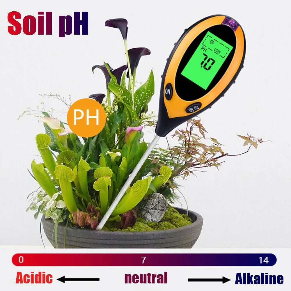 4-in-1 LCD Digital Soil Tester – pH, Moisture, Temperature & Sunlight