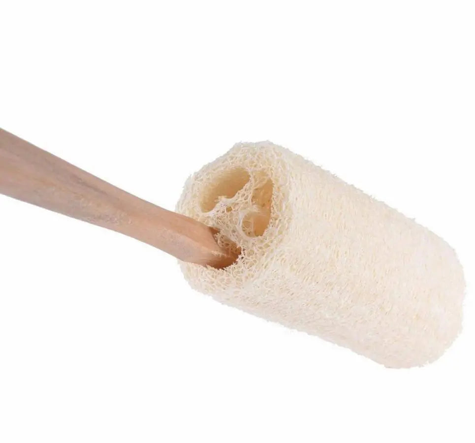 Natural Loofah Bath Brush, front left view