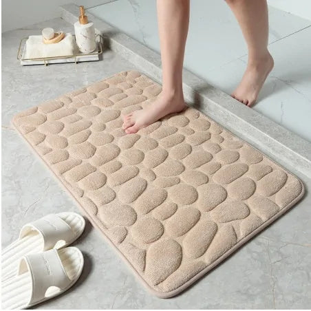 Non-Slip Embossed Bathroom Mat – Premium Memory Foam for Comfort and Style