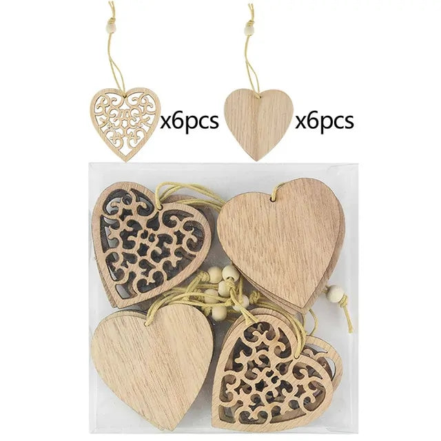 Holiday Christmas Tree Wooden Pendants - Rustic Christmas Ornaments