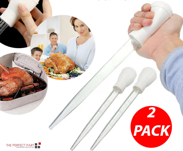 2 PCS Meat & Poultry Baster - Heat Resistant BPA Free 30ML Syringe for Turkey and Meat