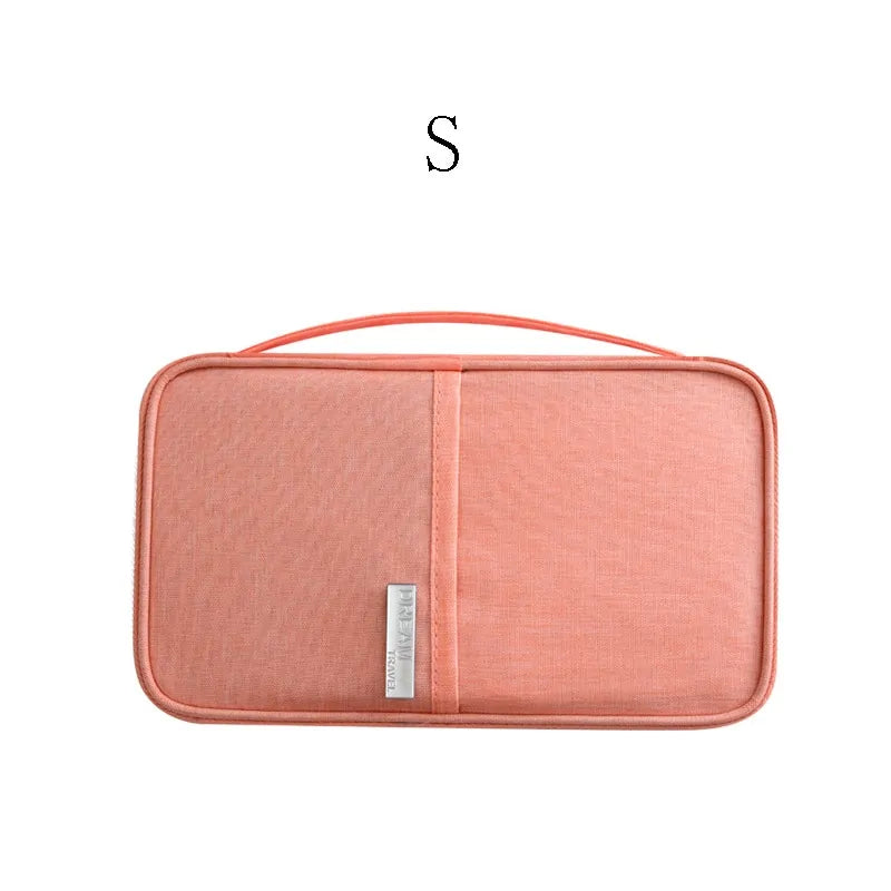 Travel Document Organizer, small pink