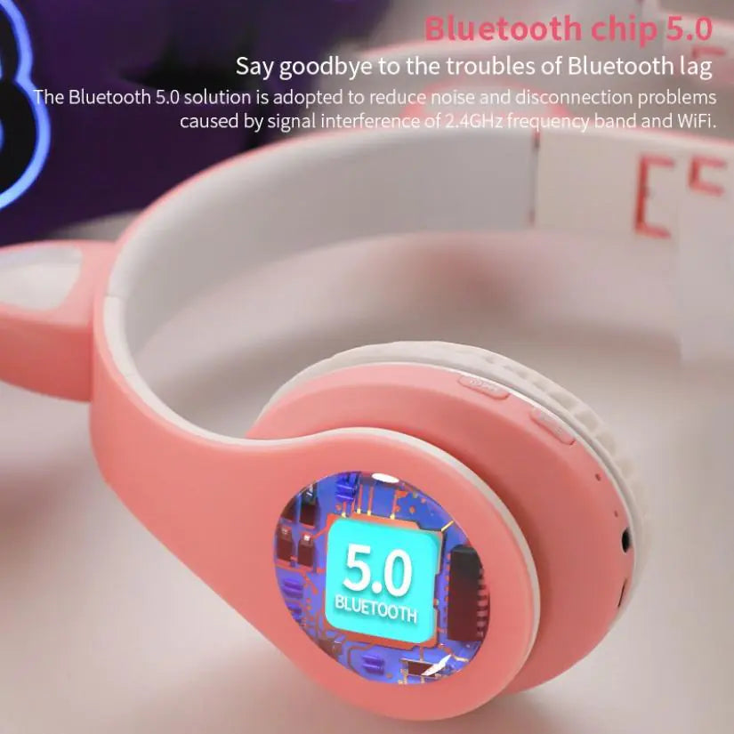 LED Cat Ear Headphones, no lag feature