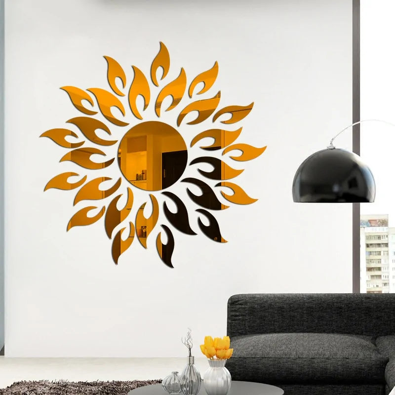Sun Shaped Mirror Wall Stickers - Transform Your Space with Style
