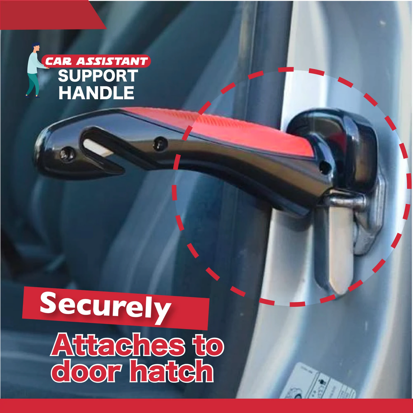 Car Door Handle Assist Bar – Easy Access Support with Window Breaker & LED Flashlight