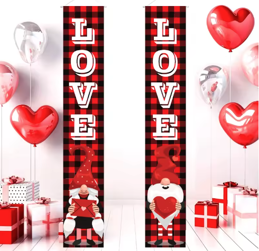 Valentine Love Banner, Close-Up