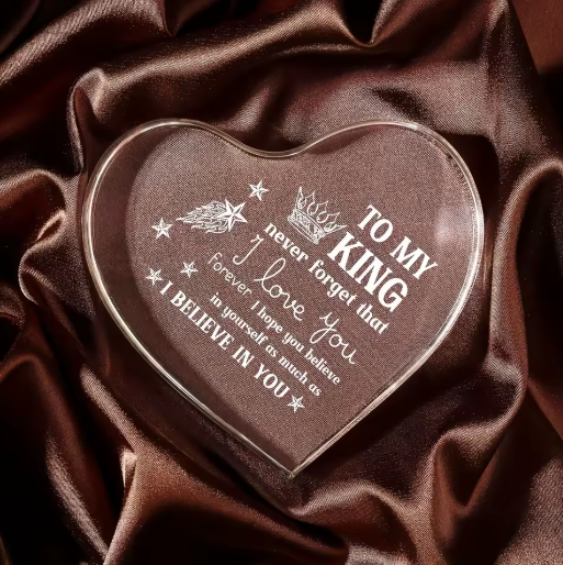 Personalized Acrylic Heart Gift, Front View