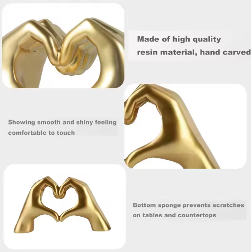 Modern Heart Hand Statue, Detail
