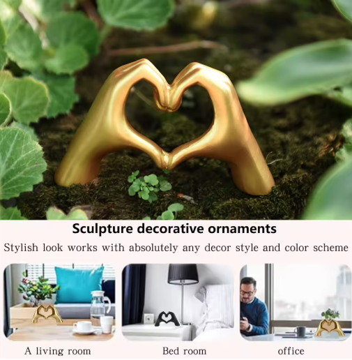 Modern Heart Hand Statue, Home Decor