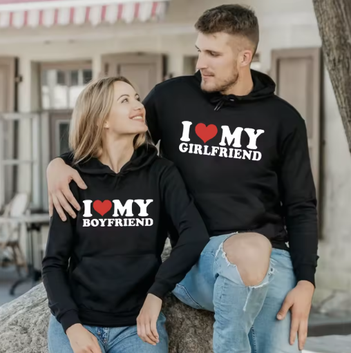 Couples Valentine's Day Hoodie, Front Side