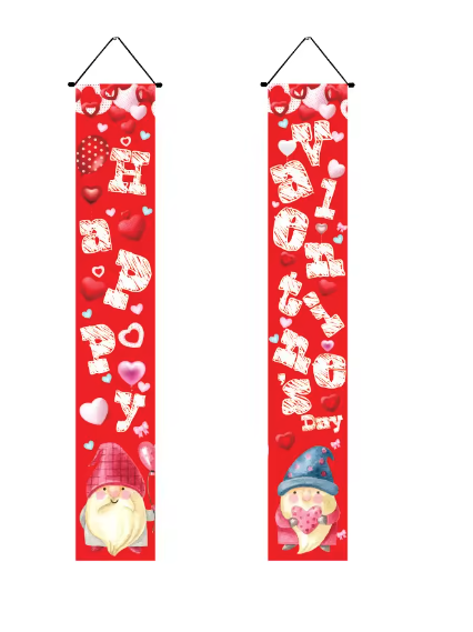 Valentine Love Banner, Front View