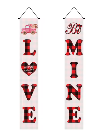 Valentine Love Banner, Front View