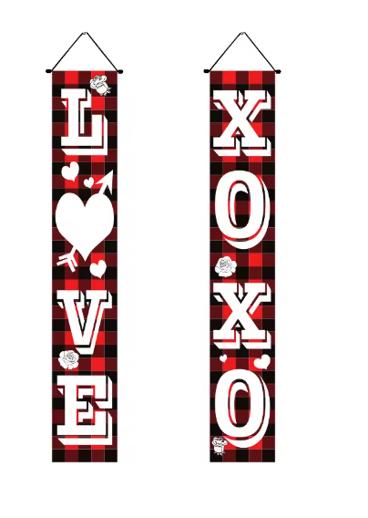 Valentine Love Banner, Front View
