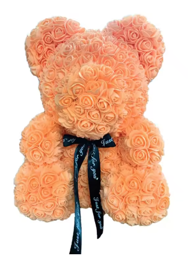 Rose Teddy Bear Gift, Orange
