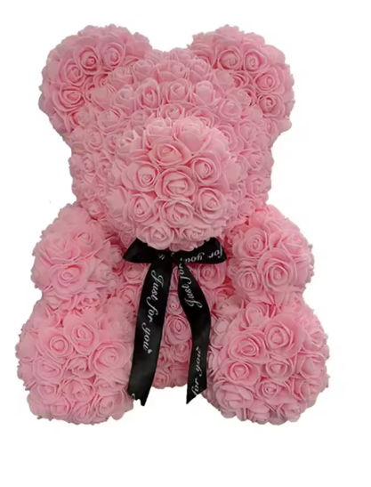 Rose Teddy Bear Gift, Pink