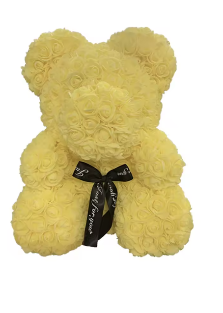 Rose Teddy Bear Gift, Yellow