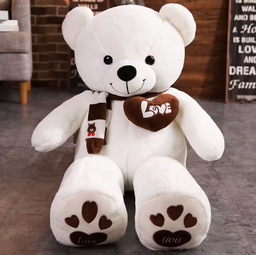 Valentine’s Day Teddy Bear, White