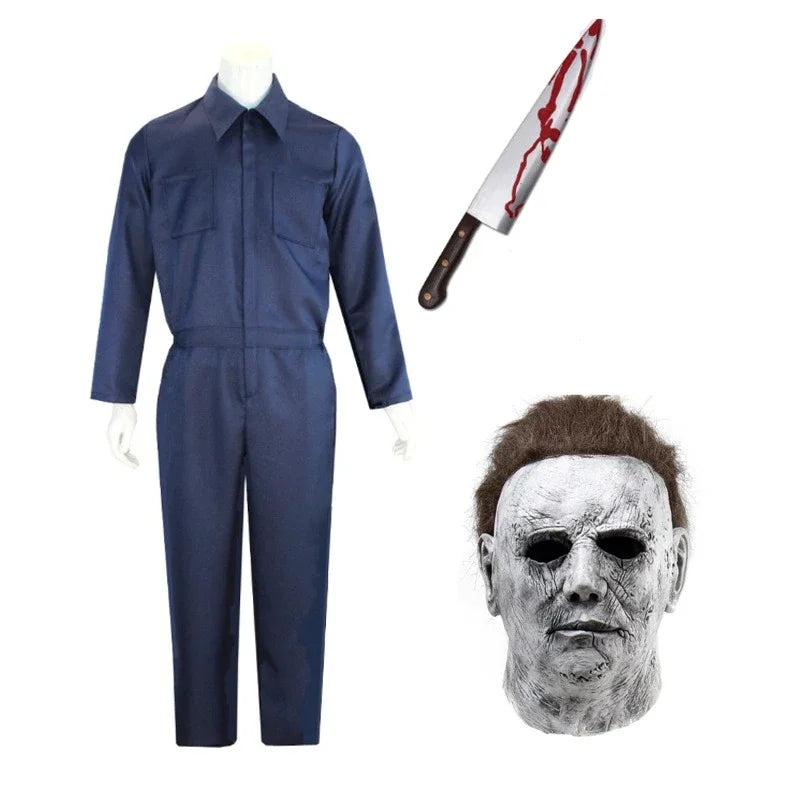 Michael Myers Costume with Mask, Knife and Jumpsuit
