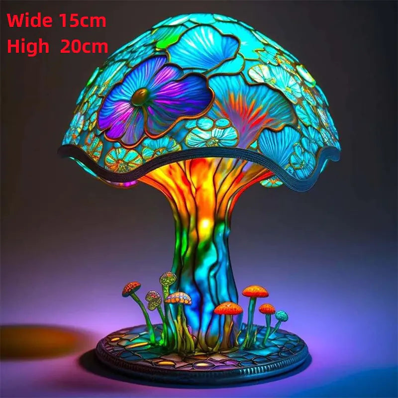 Creative Stained Plant Series Table Lamp – Colorful Resin Night Light