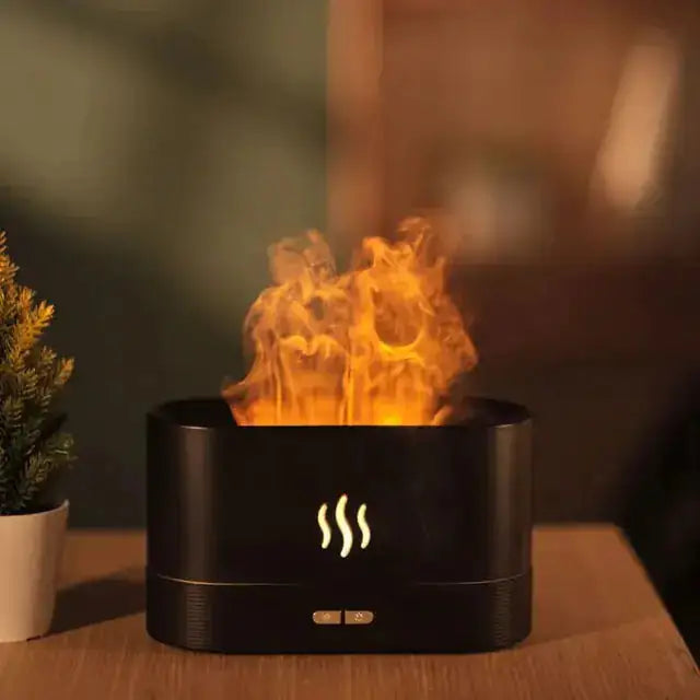 Aroma Diffuser Humidifier – Ultrasonic Air Humidifier with LED Flame Lighting