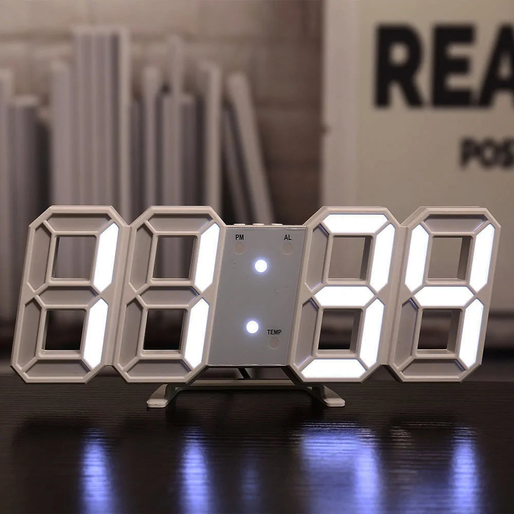 Reloj de pared digital LED 3D para decoración del hogar