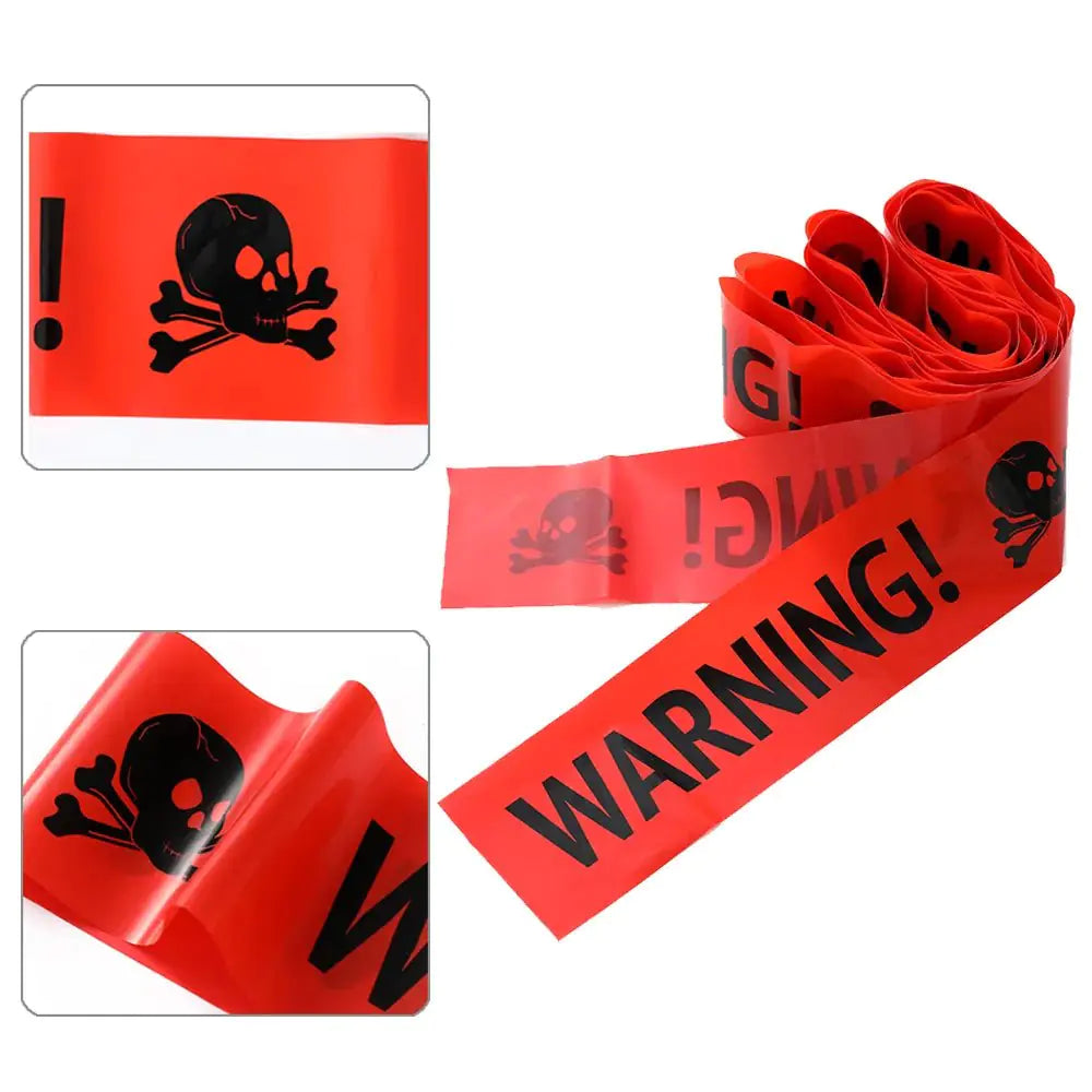 Halloween Warning Caution Tape - Eerie Line Decoration for Spooky Parties