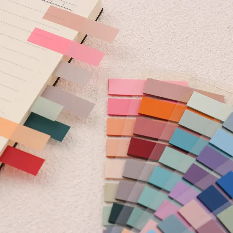 Chic Morandi Office Set with 200 Sheets – Fluorescent Index Tabs & Page Markers