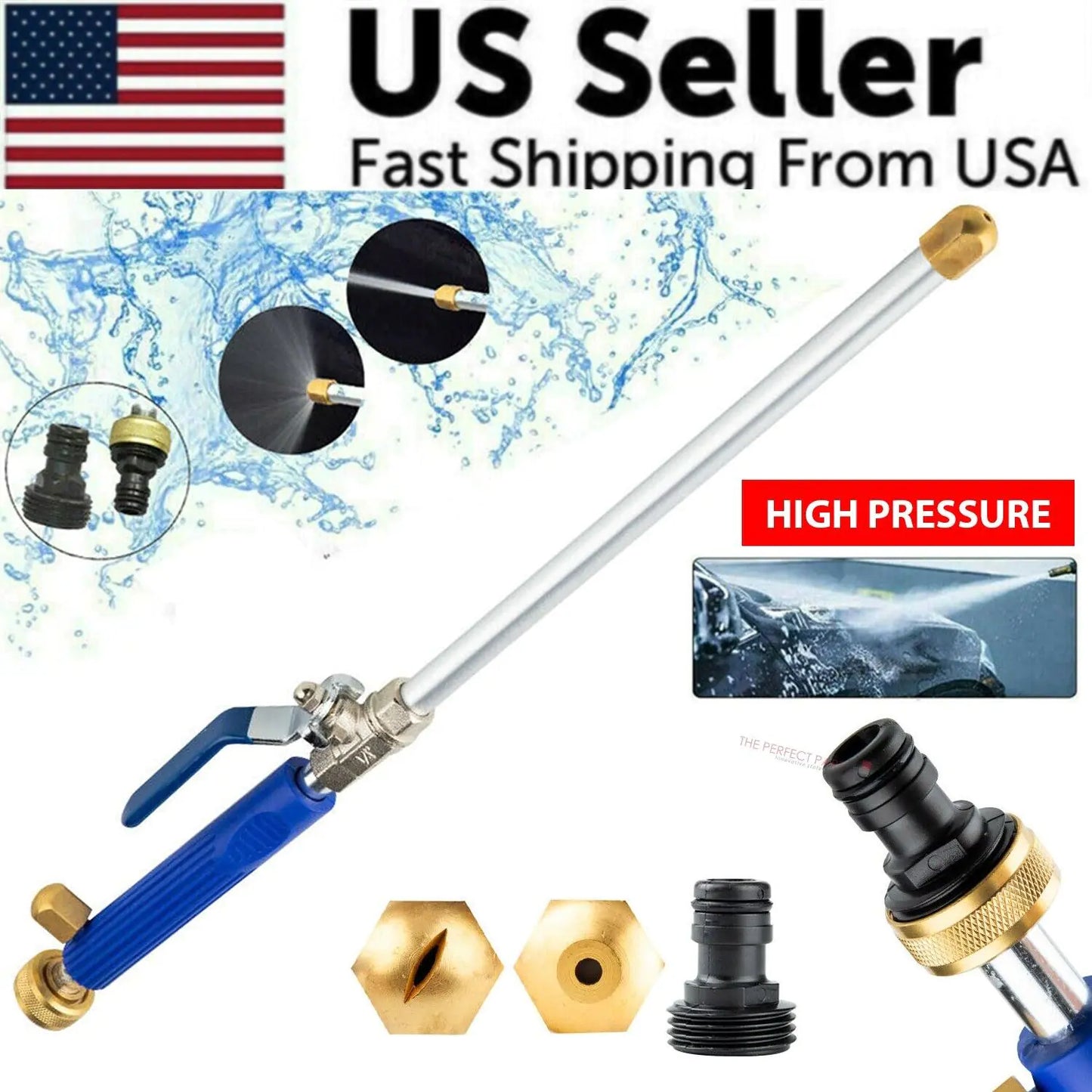 High Pressure Power Washer Nozzle Wand for Garden Hose – 2 Nozzles