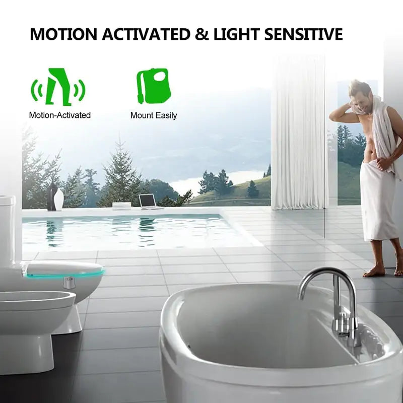 Motion Sensor Toilet Light used in a bathroom scene