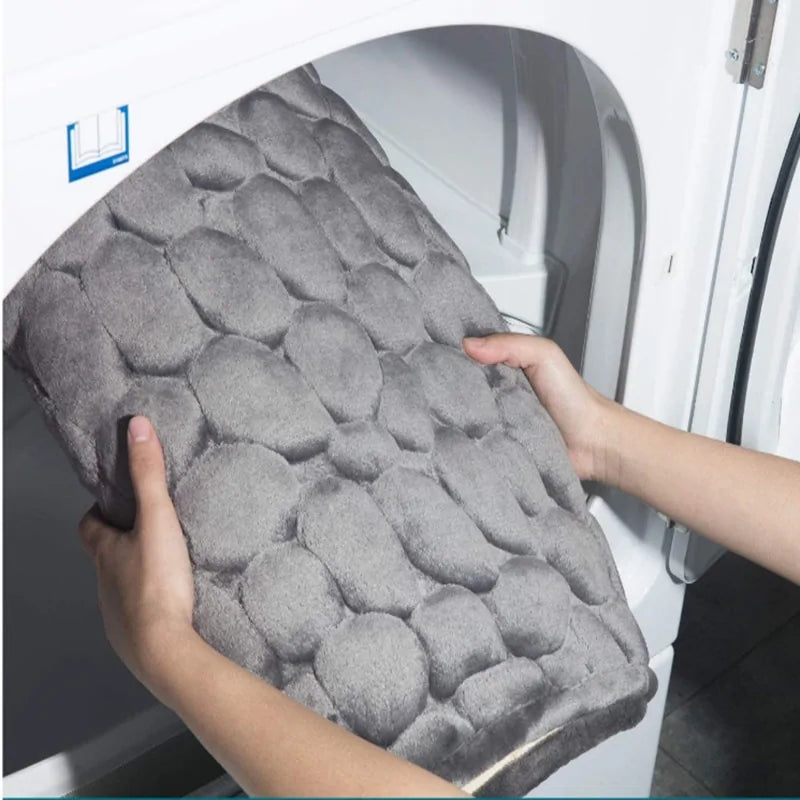 Non-Slip Embossed Bathroom Mat – Premium Memory Foam for Comfort and Style