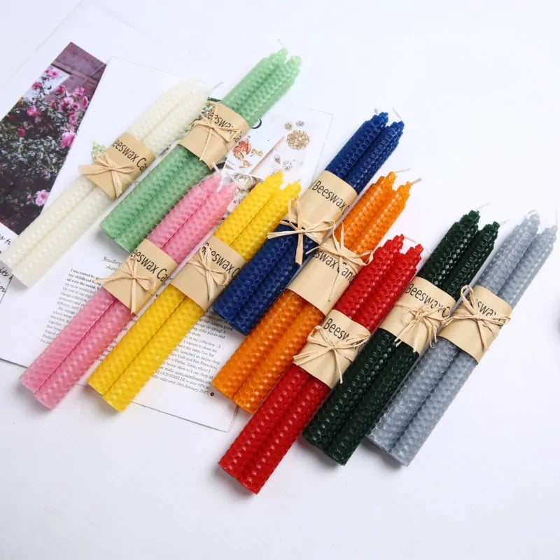 2pcs Nordic Beeswax Candles – Natural Handmade Home Decor