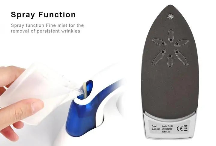 Compact Travel Iron spray function