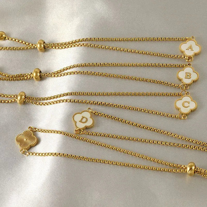 Clover Bracelets & Necklace | Personalized A-Z Letters for Customization