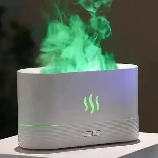 Aroma Diffuser Humidifier – Ultrasonic Air Humidifier with LED Flame Lighting