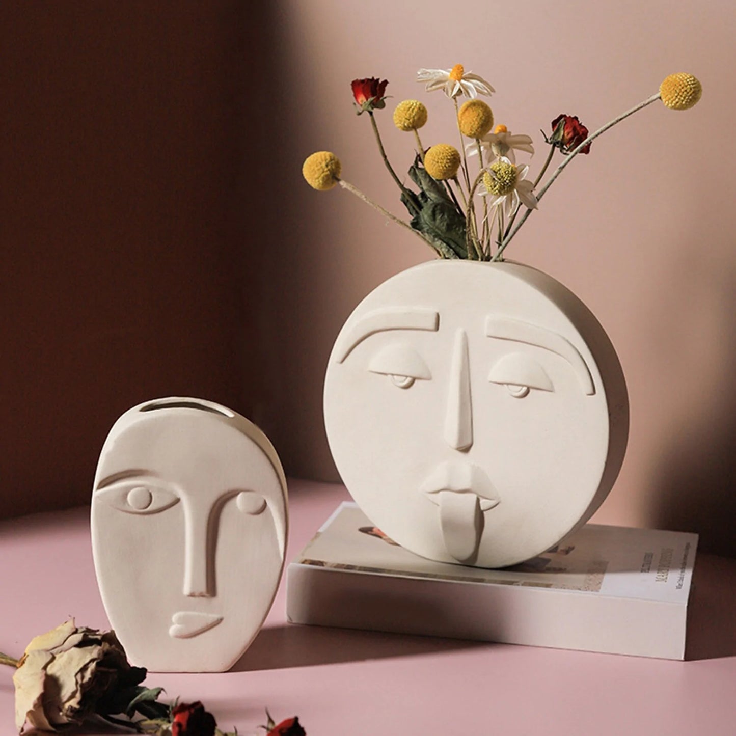 Human Face Expression Ceramic Plant Pots - Nordic Boho Minimalist Decor