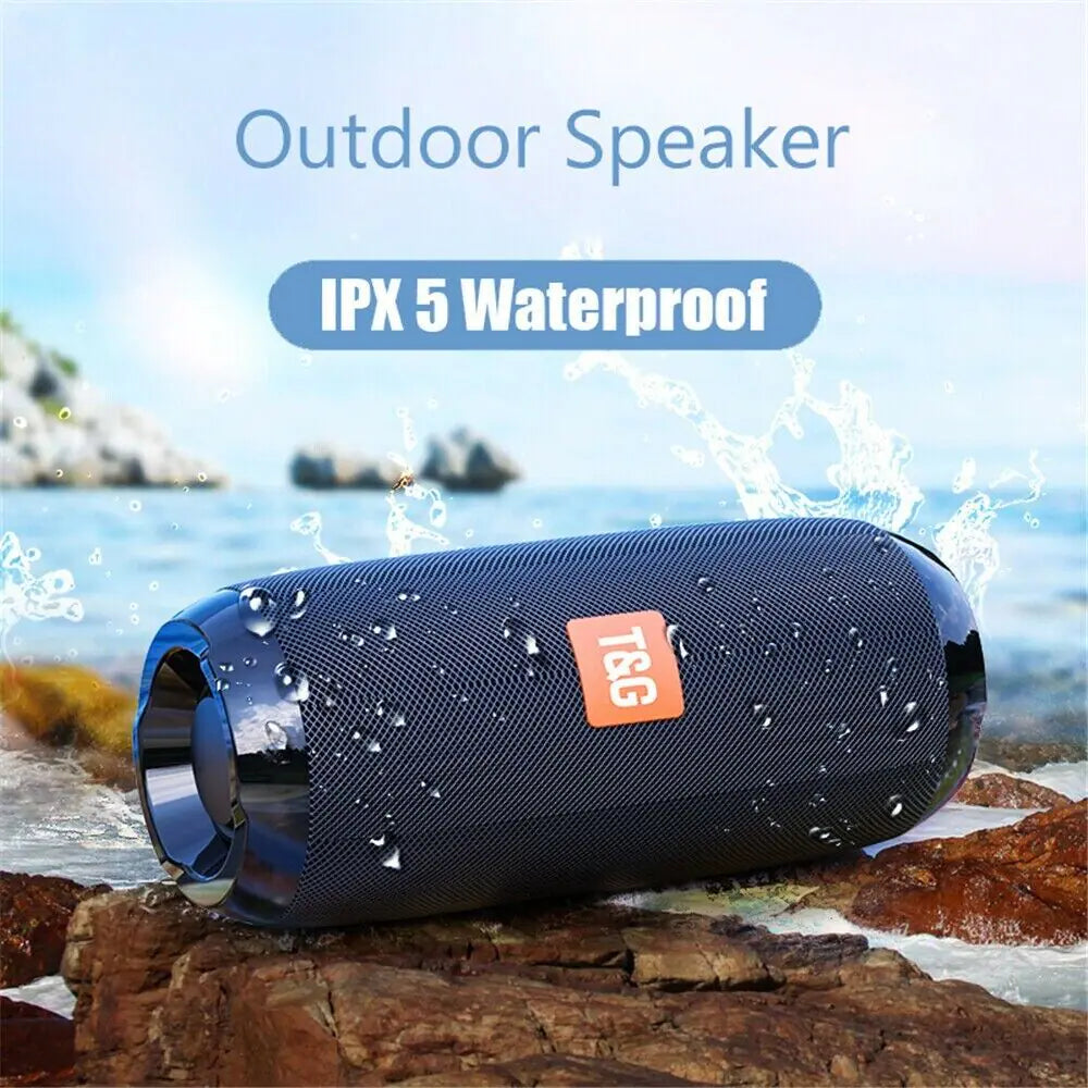Bluetooth Speaker Wireless Waterproof Outdoor Stereo Bass USB/TF/FM Radio – Loud Sound & Durable