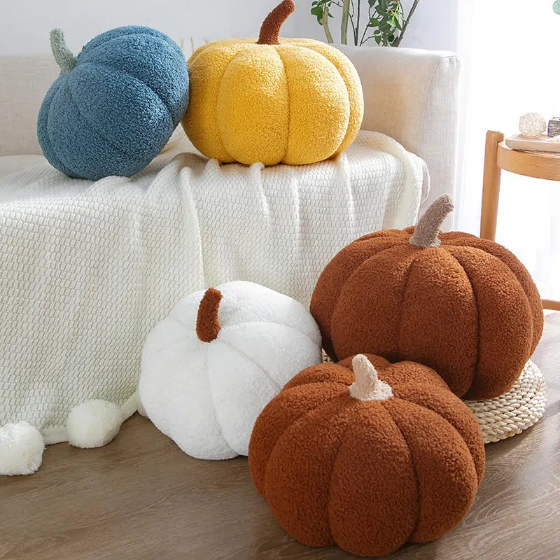 Stuffed Pumpkin Throw Pillow - Adorable Fall Decor