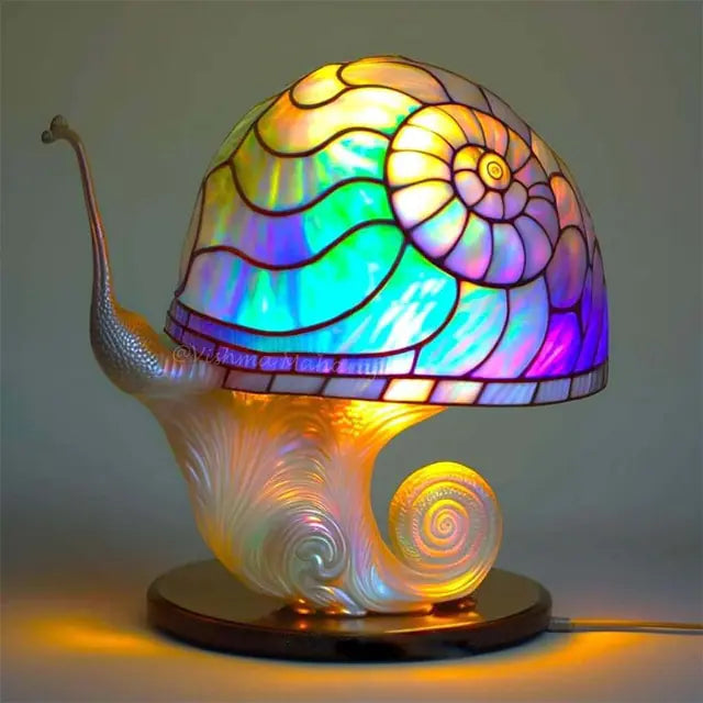 Creative Stained Plant Series Table Lamp – Colorful Resin Night Light